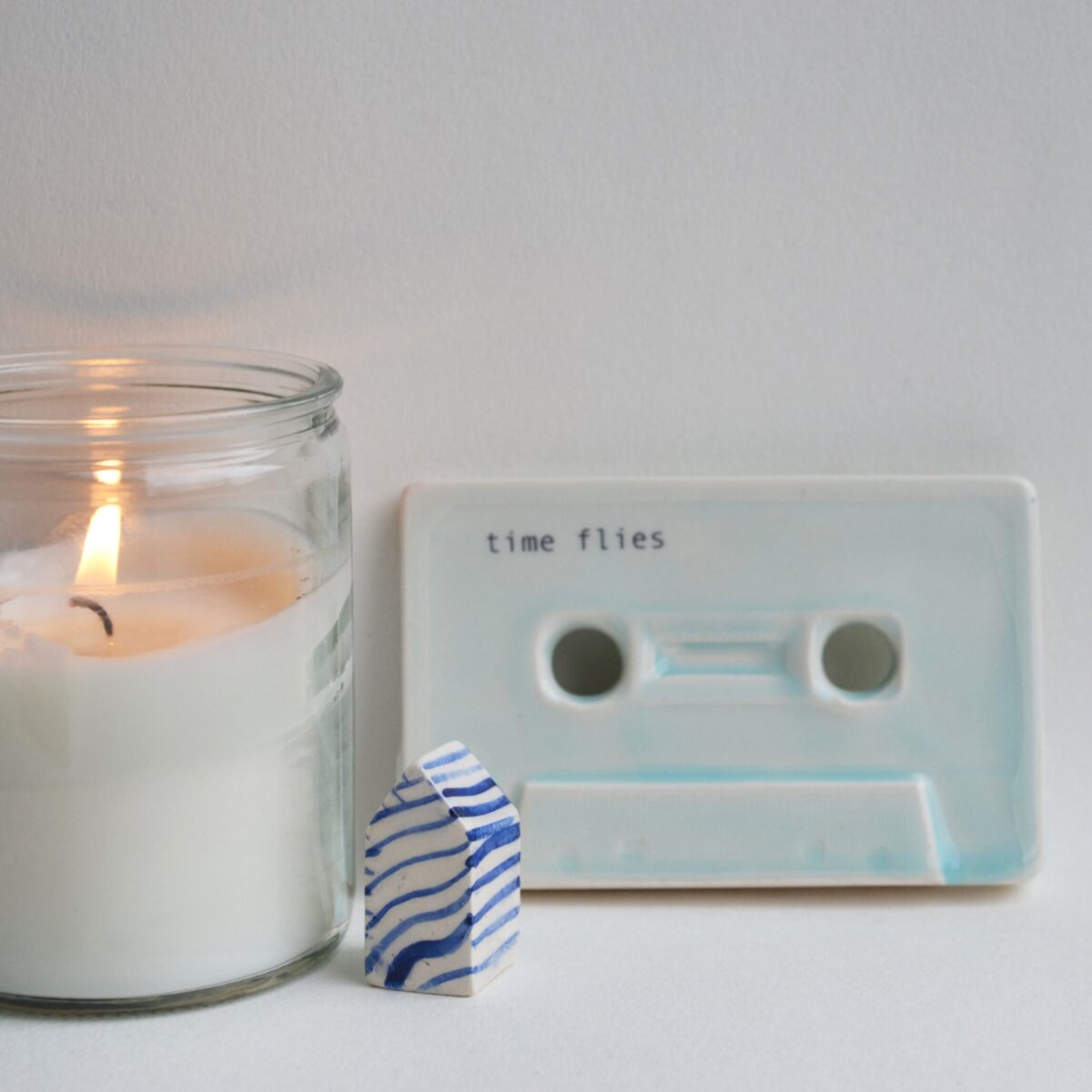 Time flies, cassette tapes, Shiny mint glaze - Image 6