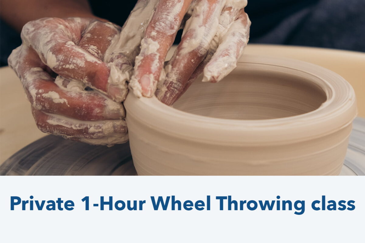 Private 1-Hour wheel throwing class, For one person