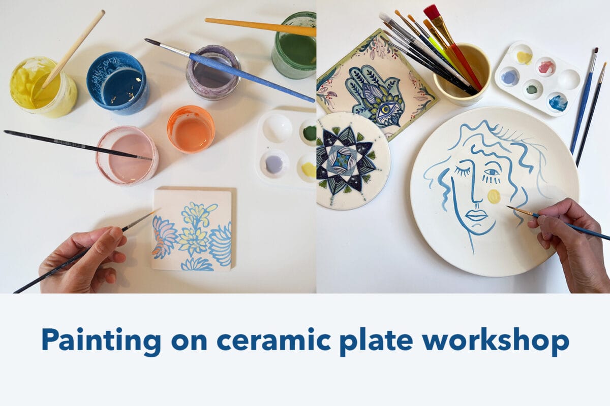 Painting on ceramic plates workshop, January 16, Thursday, 18:00 - 20:30, with Kesem Yahav